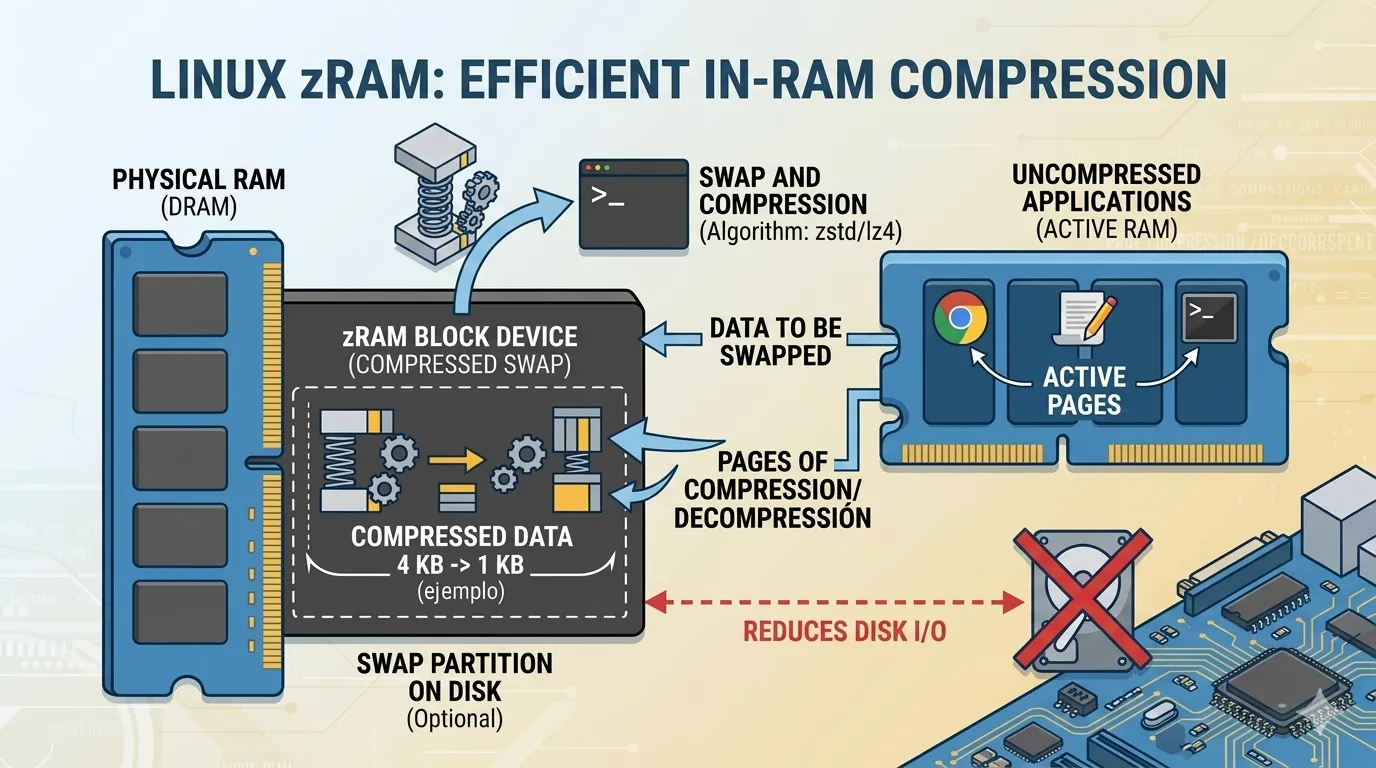 Amber to red gradient representing zram